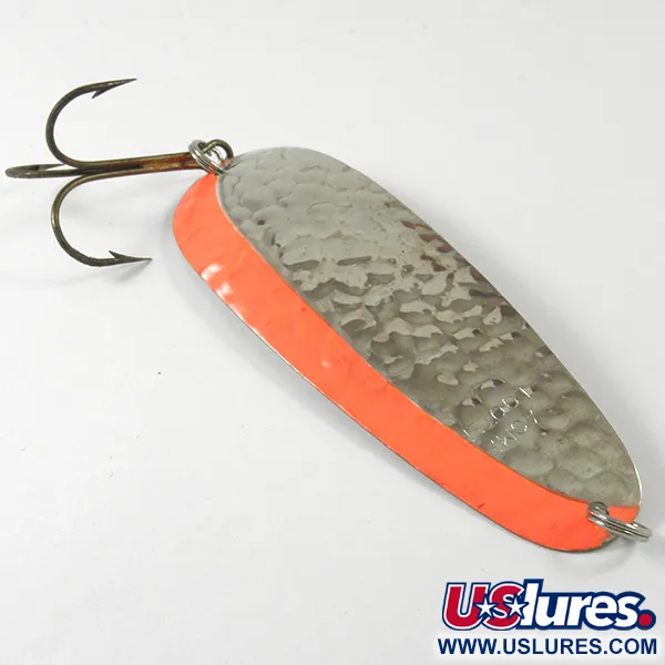 Acme Looter UV Cuillère de traîne, Argent martelé, 8g, UV Stripe, #3428