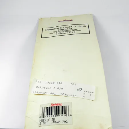 Cuillère Dardevle Huskie Junior, Noir/Blanc/Nickel, 58g, #3537