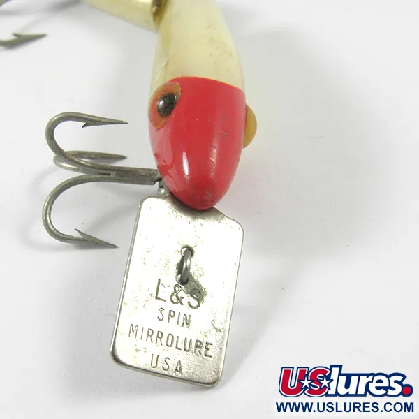 MirrOlure Jointed Bait, Rouge / Blanc, 4g, Bavette Métallique, #3588