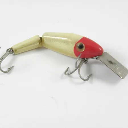 MirrOlure Jointed Bait, Rouge / Blanc, 4g, Bavette Métallique, #3588