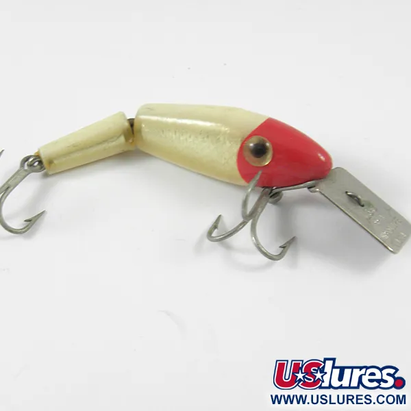 MirrOlure Jointed Bait, Rouge / Blanc, 4g, Bavette Métallique, #3588