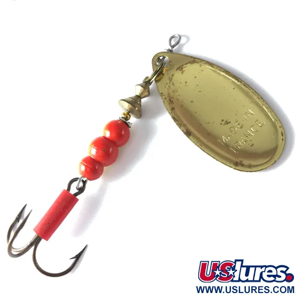 Mepps Aglia 4 Cuiller, Rouge/Blanc/Or, 9g, Gaine rouge, #3630