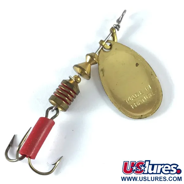 Mepps Aglia 2 Cuillère, Rouge/Blanc/Laiton, 4,5g, Palette Laiton, #3651