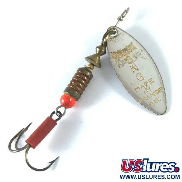 Mepps Aglia Long 2 Cuiller, Nickel / Bleu, 7.4g, Feuille de saule, #3653