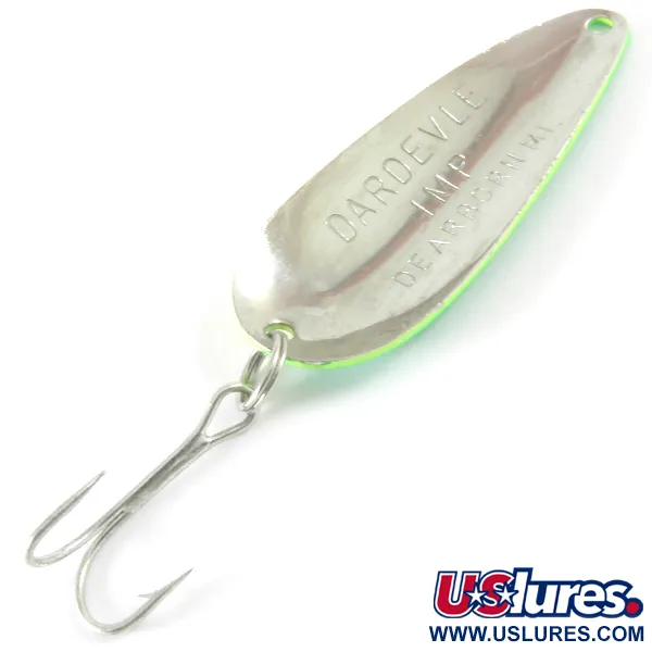 Cuillère Eppinger Dardevle Imp, Jaune/Vert/Nickel, 11g, Vintage, #3677