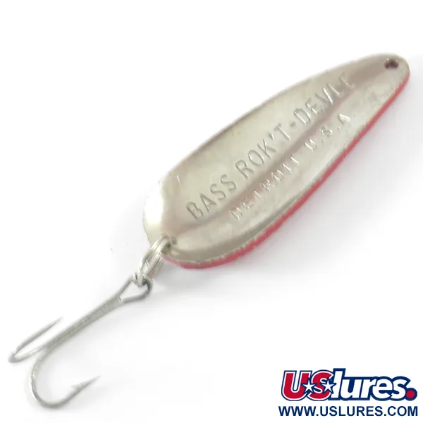 Dardevle Bass Rok'T-Devle Cuillère, Rouge/Blanc/Nickel, 20g, #3709