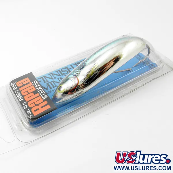 Rapala Weedless Minnow Spoon Cuillère, Bleu/Argent, 15g, #3818