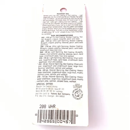 Worden’s Original Rooster Tail Cuillère, Argent, 3.54g, Hackle, #3929