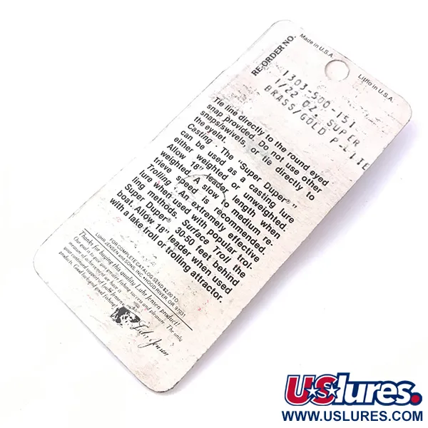 Luhr Jensen Super-Duper 500 Cuillère, Or / Rouge, 1,4g, Vintage, #3932