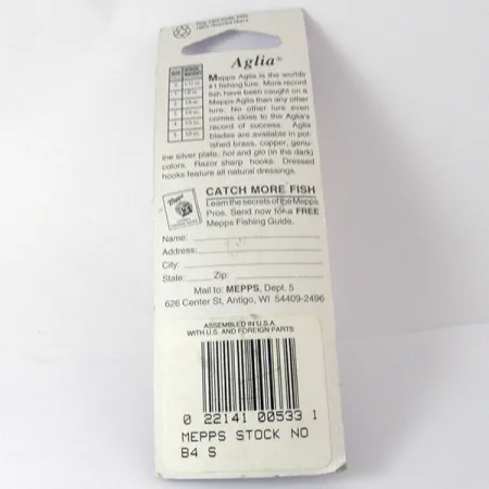 Mepps Aglia 4 Cuiller Tournante, Argent, 9.4g, Gaine Rouge, #3942