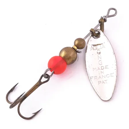 Mepps Aglia Long 0 UV Cuiller, Nickel/Orange, 2.6g, Effet UV, #3984