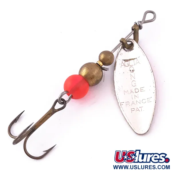 Mepps Aglia Long 0 UV Cuiller, Nickel/Orange, 2.6g, Effet UV, #3984