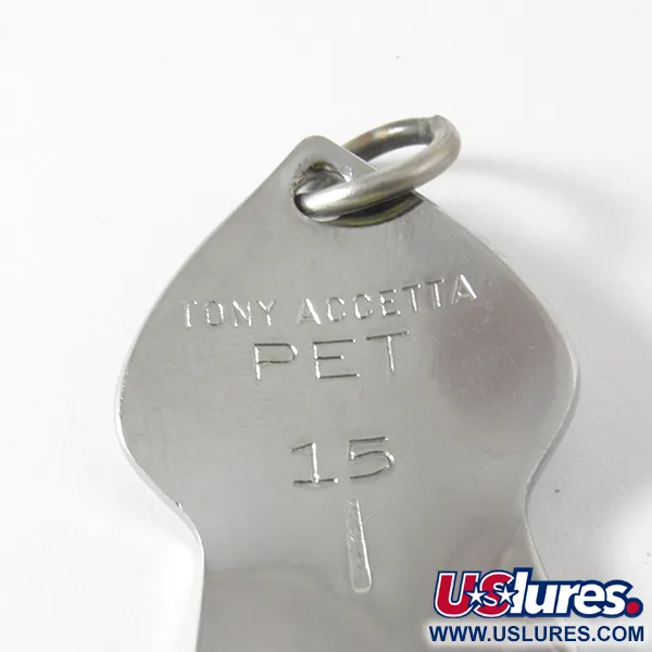 Tony Accetta Pet Spoon 15 Cuillère, Nickel/Jaune, 14g, Plumes, #4108