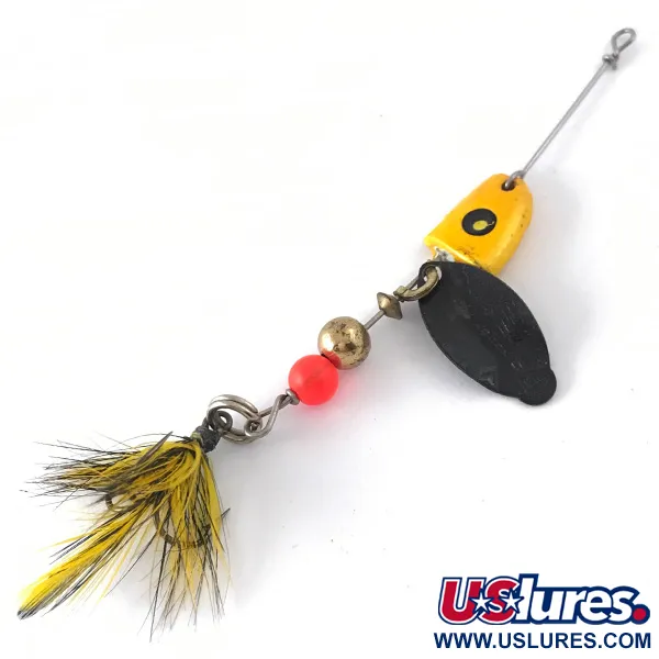 Mepps Lusox 0 Cuillère tournante, Noir/Jaune, 7g, Tête plombée, #4110