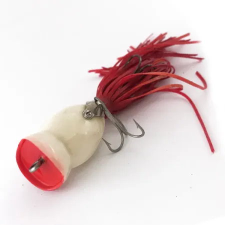 Fred Arbogast Hula Popper Leurre Surface, Rouge/Blanc, 8g, Jupe, #4166