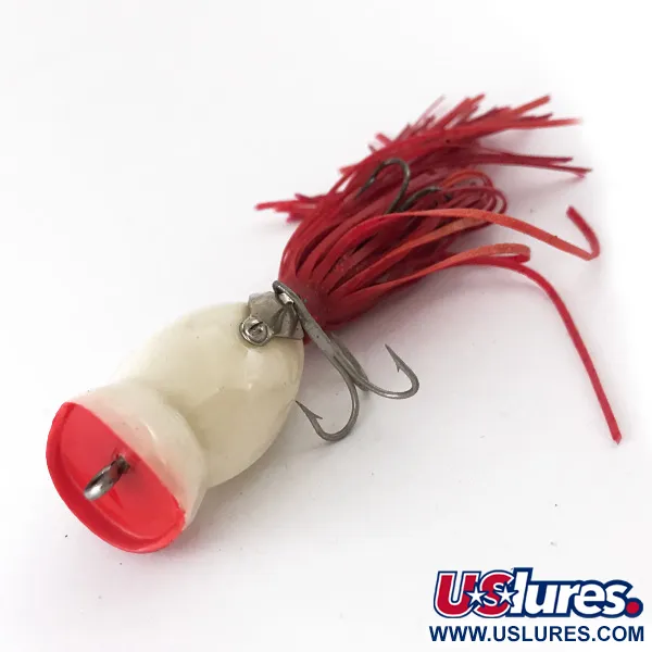 Fred Arbogast Hula Popper Leurre Surface, Rouge/Blanc, 8g, Jupe, #4166
