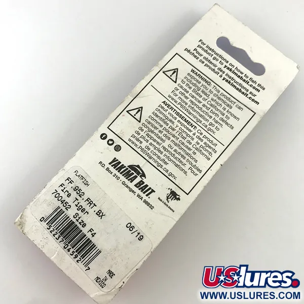 Yakima Bait FlatFish Poisson Nageur, Fire Tiger, 4g, #4323