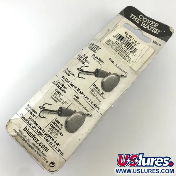 Blue Fox Super Vibrax 6 Fluo UV Cuillère, Argent, 18g, UV actif, #4327