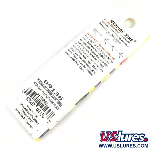 Mack's Lure Wedding Ring Spinner, Or/Orange Fluo, 2g, Strass, #4328