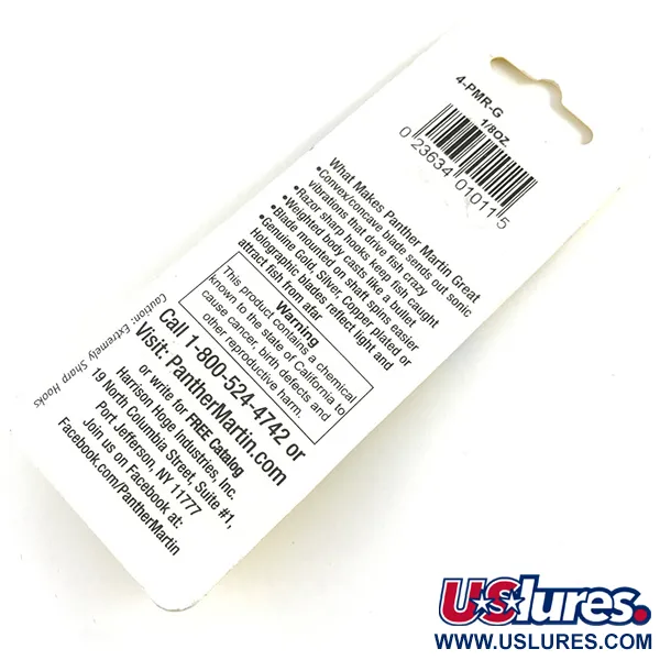 Panther Martin 4 Cuiller, Or, 4g, vibrations soniques, #4-PMR-G