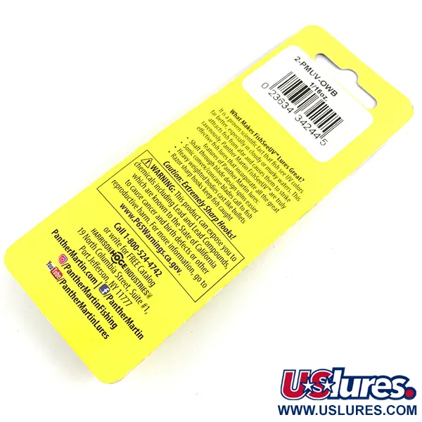 Panther Martin 2 UV Cuiller tournante, Rainbow UV Glow, 2,5g, UV, #4357