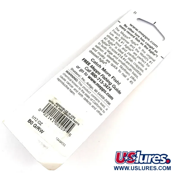 Mepps Aglia 0 Cuiller, Rouge/Blanc, 2.5g, Palette Rayée, #4364