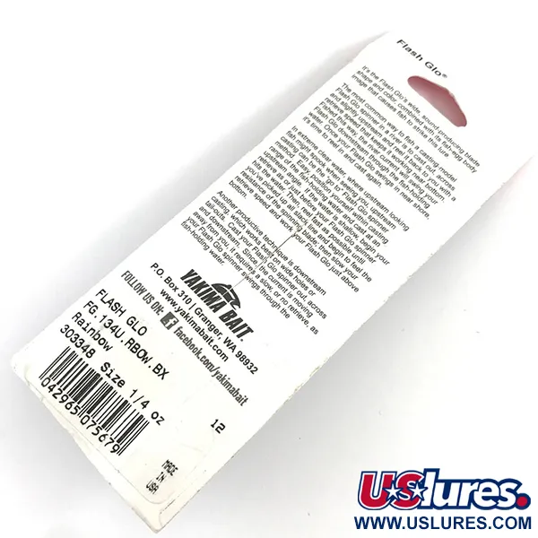 Yakima Bait Flash-GLO Cuiller, Rouge/Blanc/Vert/Jaune, 7g, UV, #4365