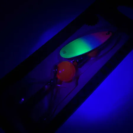 Yakima Bait Flash-GLO Cuiller, Rouge/Blanc/Vert/Jaune, 7g, UV, #4365