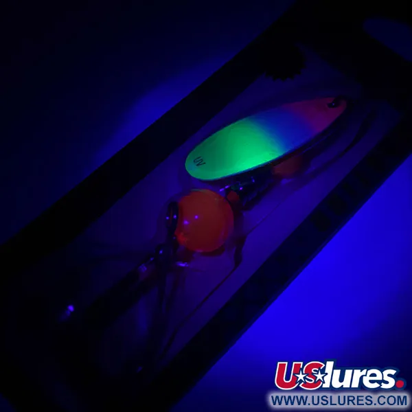 Yakima Bait Flash-GLO Cuiller, Rouge/Blanc/Vert/Jaune, 7g, UV, #4365