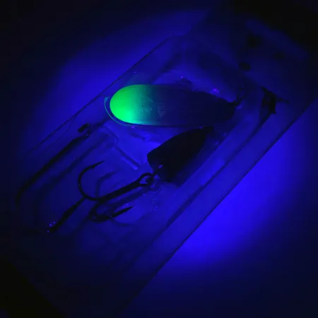 Blue Fox Super Vibrax 4 UV Cuillère, Nickel/Noir/Jaune, 10g, #4367