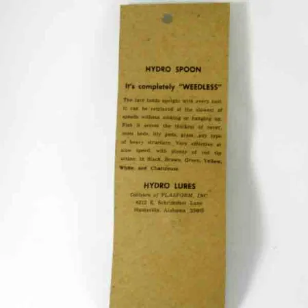 Hydro Lures Weedless Hydro Spoon Cuillère, Jaune/Rouge, 14g, #4510