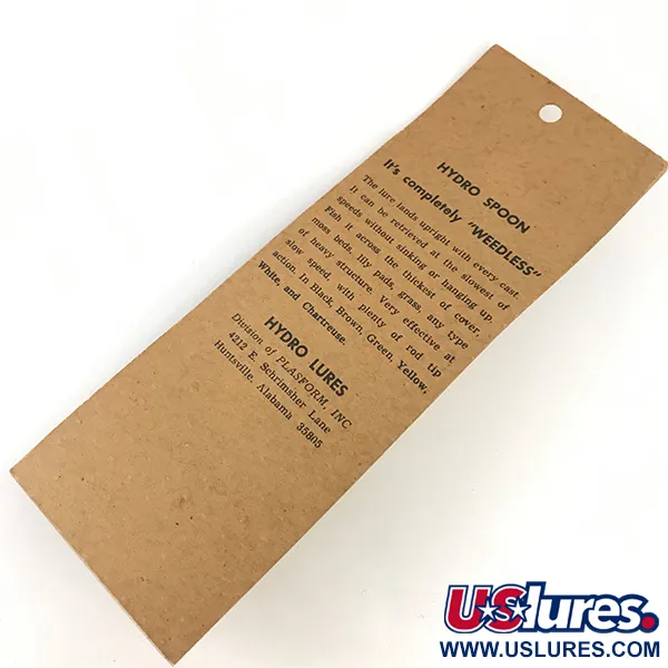 Hydro Lures Weedless Hydro Spoon Anti-Herbe, Blanc/Vert, 14g, #4551