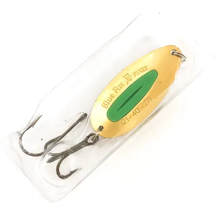 Blue Fox Pixee Cuillère, Vert / Or, 21g, Plaquage Or 24k, #4554
