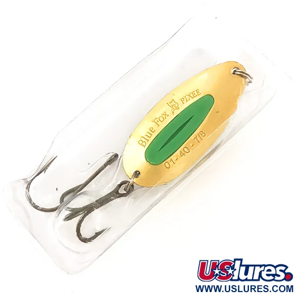 Blue Fox Pixee Cuillère, Vert / Or, 21g, Plaquage Or 24k, #4554