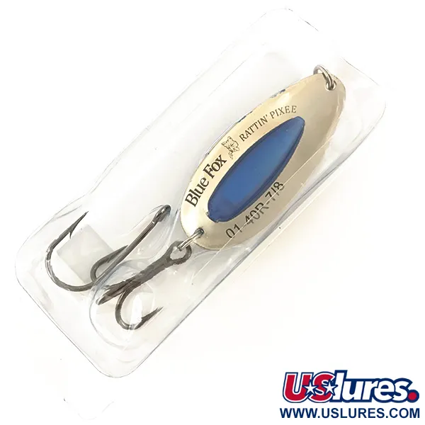 Blue Fox Rattlin Pixee UV Cuillère, Nickel / Bleu, 24g, UV, #4556