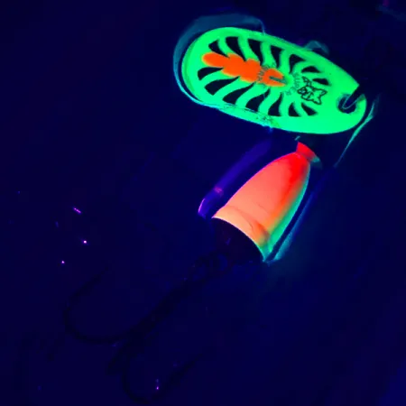 Blue Fox Super Vibrax 1 UV Cuillère, Fire Tiger UV Glow, 4g, #4579