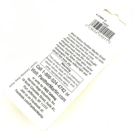 Panther Martin 4 Cuillère, Or, 4g, palette dorée, #4583