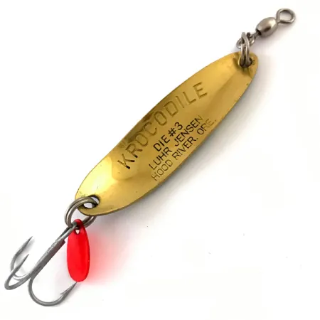 Luhr Jensen Krocodile Die #3 Cuillère, Frog / Laiton, 10g, #4615