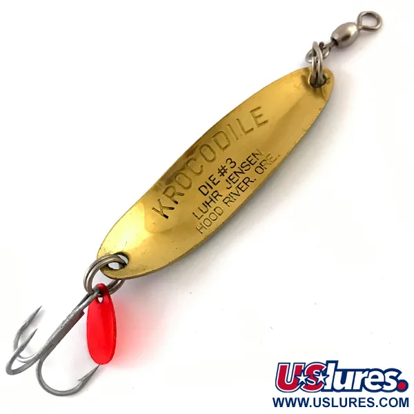 Luhr Jensen Krocodile Die #3 Cuillère, Frog / Laiton, 10g, #4615