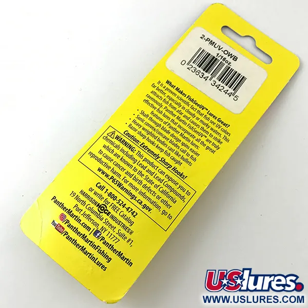 Panther Martin 2 UV Cuiller, Truite arc-en-ciel, 1.75g, UV, #2-PMUV-OWB