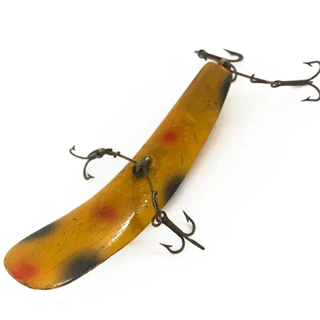 Helin Flatfish Leurre, Jaune / Noir, 9g, Corps en bois, #4686