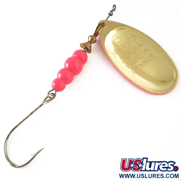 Mepps Aglia 5 Hot Pink UV Cuiller, Rose/Laiton, 14g, UV Fluos, #4752
