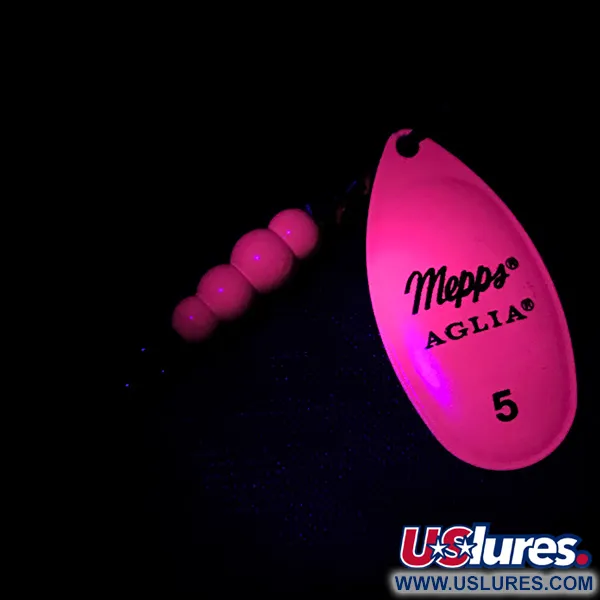 Mepps Aglia 5 Hot Pink UV Cuiller, Rose/Laiton, 14g, UV Fluos, #4752