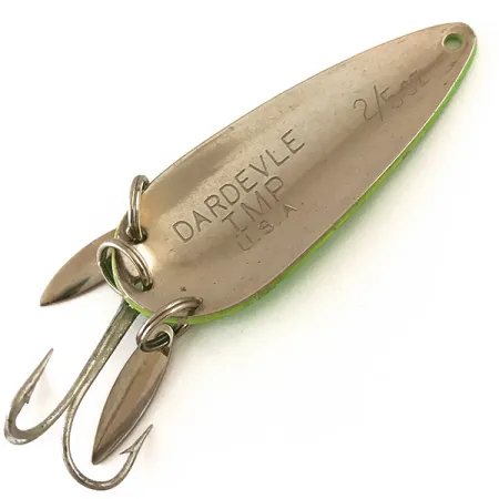 Cuillère Eppinger Dardevle Imp Klicker UV, Vert/Nickel/Jaune, #4771