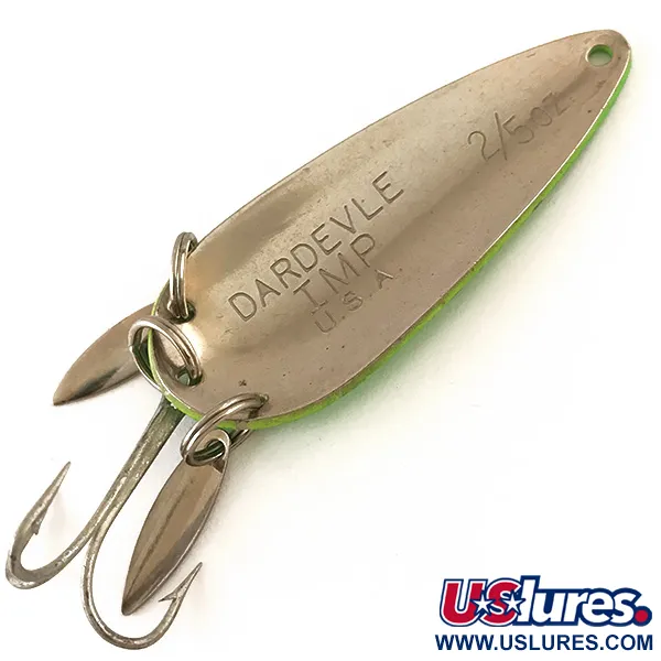 Cuillère Eppinger Dardevle Imp Klicker UV, Vert/Nickel/Jaune, #4771