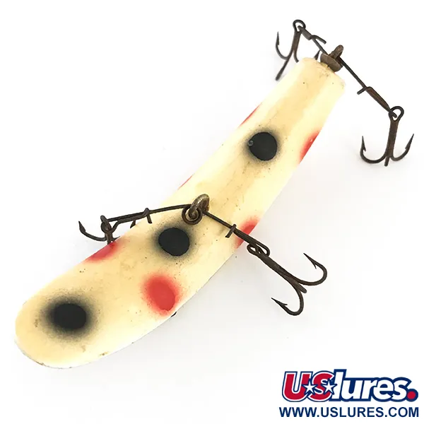 Yakima Bait Worden Flatfish Leurre, Blanc/Rouge/Noir, 9g, Forme Courbe, #4791