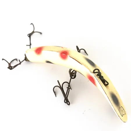 Yakima Bait Worden Flatfish Leurre, Blanc/Rouge/Noir, 9g, Forme Courbe, #4791
