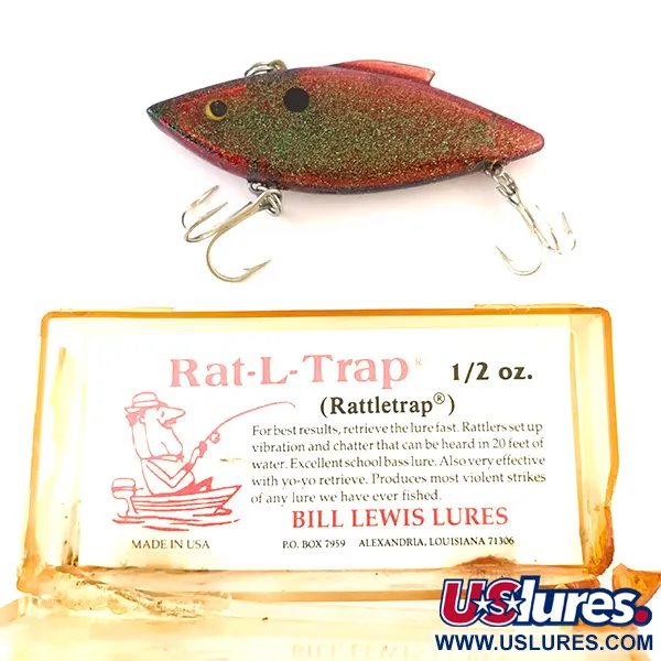 Bill Lewis Rat-L-Trap Lipless, Red Green Glitter, 14g, Bruiteur, #4793