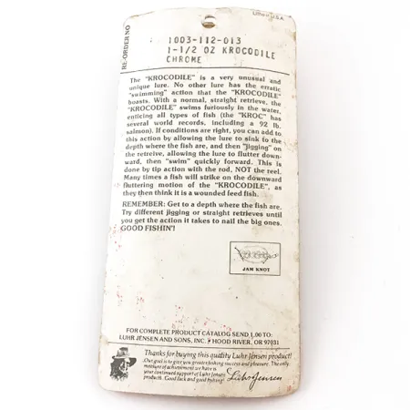 Luhr Jensen Krocodile Die #5 Cuillère, Nickel, 42g, #4933