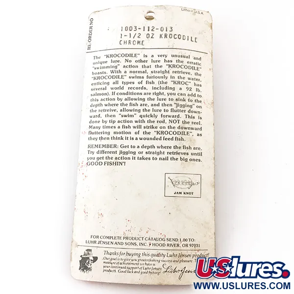 Luhr Jensen Krocodile Die #5 Cuillère, Nickel, 42g, #4933